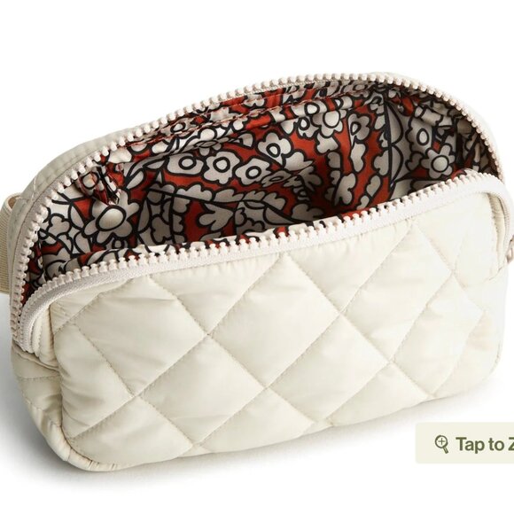 Vera Bradley Woodward Small Belt Bag in Nylon Pumice Stone (Off White) - Picture 4 of 12